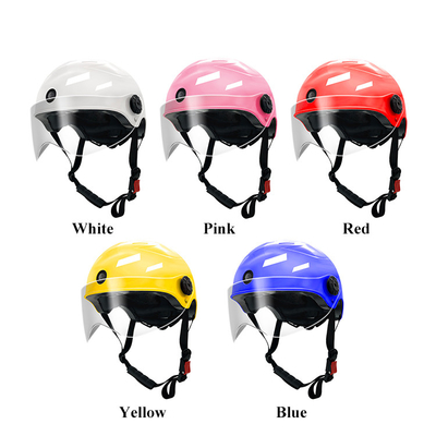 Blue Pink White Motorcycle Helmet Cameras Half Face Helmet For Ladies And Men