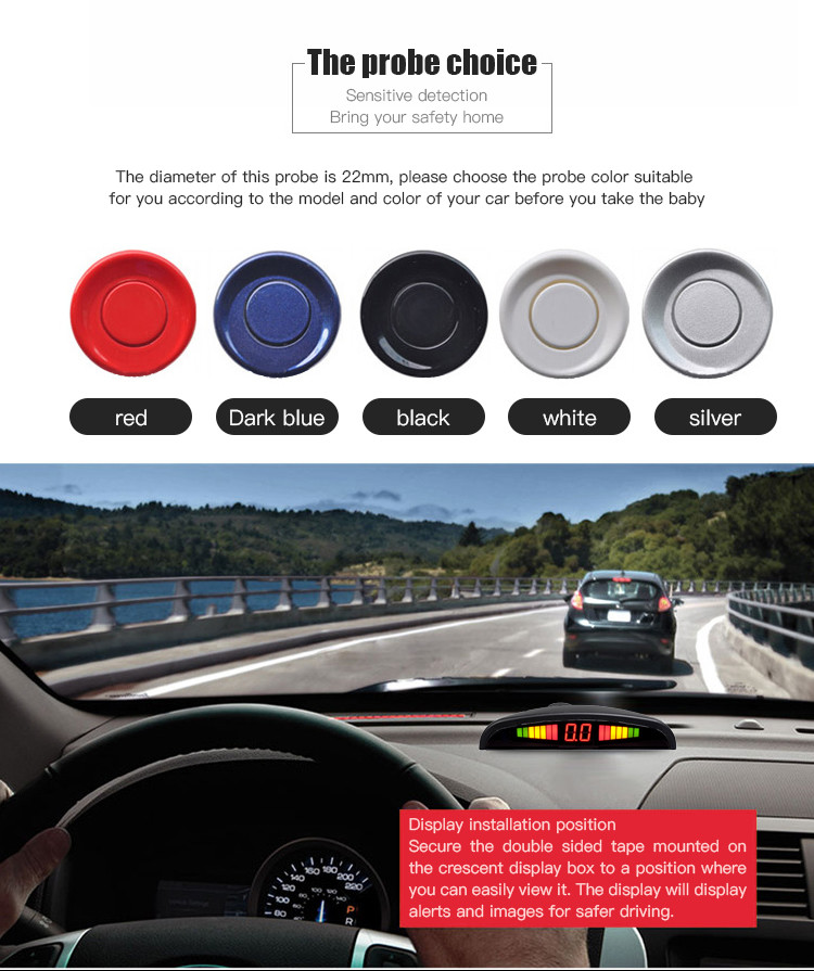 Reverse Parking Sensor Systems 0.3m To 2.3m Distance Detection Beep ...