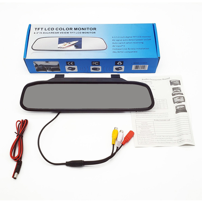 Automatic Rear View Mirror Monitors 4.3 Inch LCD Reversing Aid 2 AV Input