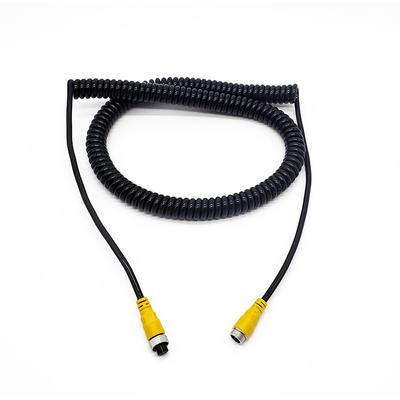 2-Conductor Coil Cord with Retractable Spring Heavy Duty Extension Wire for Truck Bus