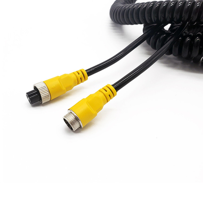 2-Conductor Coil Cord with Retractable Spring Heavy Duty Extension Wire for Truck Bus