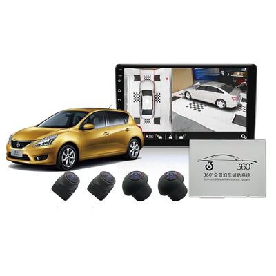 Universal Fit 360° Car Camera Kit with Built-In Screen and Panoramic View