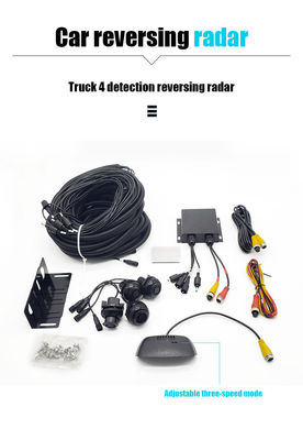 Waterproof Truck Parking Sensor System with LED Display, 4 Digital Sensors DC 12‑24V Reversing Radar for Heavy Duty Truck