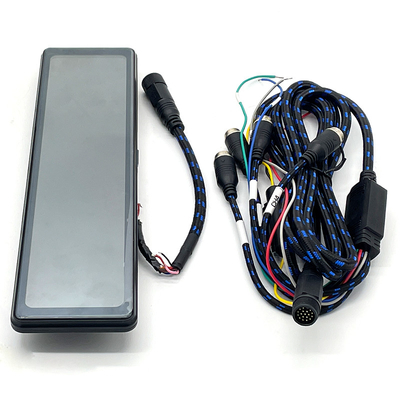 Car Rearview Quad Split Monitor Remote Control 4 Channels 18-PIN Rear Veiw Mirror For Truck Bus