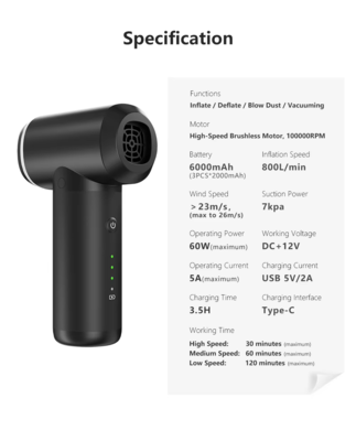 Portable 12V Car Vacuum with 16-Foot Power Cord and Detailing Accessories for Vehicle Interior