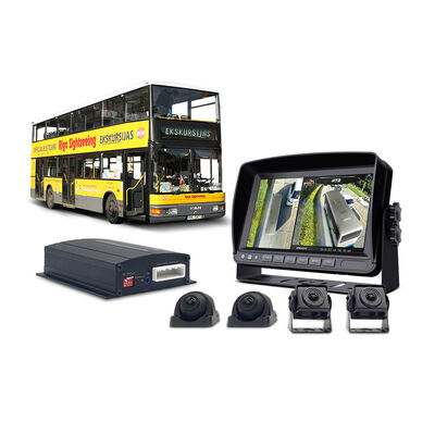 Professional 360° Surround Camera Kit for Buses, Including Four HD Cameras and Display for Ultimate Visibility
