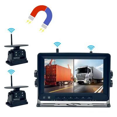 High Definition Wireless Truck DVR Monitor, 7 Inch Night Vision WiFi Solar Powered Reverse Backup Recorder Camera for Winnebago Travato RV Reversing