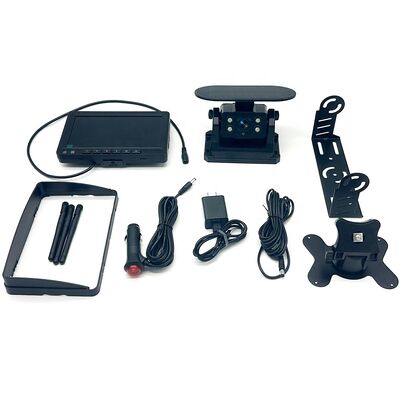 Wireless 1080P AHD Truck Backup Camera System with Night Vision, Solar Panel, 180° Adjustable View, BSD and Pedestrian Detection