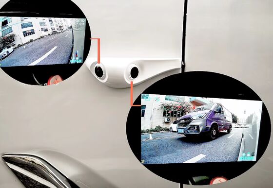Vehicle Auxiliary Camera with Wide View Angle for Side Monitoring for Blind Spot Observation