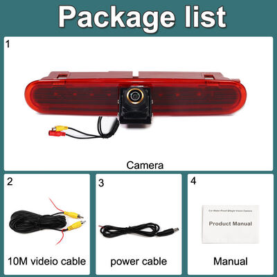 AHD 1080P 170° Fisheye Lens Rear View Camera, LED Brake Light Camera for Volkswagen VW Caddy Panel Life 2003-2019 OEM