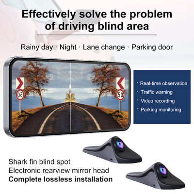 6.25-Inch HD Electronic Rearview Mirror System with Night Vision, Left and Right Cameras, Blind Spot Assist and DVR Recording