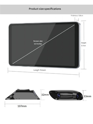 Dual-Lens 1080P Electronic Rearview Mirror 6 Inch High-Bright Display Ultra-Slim Aluminum Body Waterproof Vehicle Rear View Mirror Camera for Cars