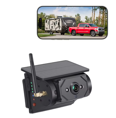 Wi-Fi Solar Powered Wireless Car Camera 100m Transmission Rear View Camera for Bus Van Truck RV Camper Lorry All Vehicle Models