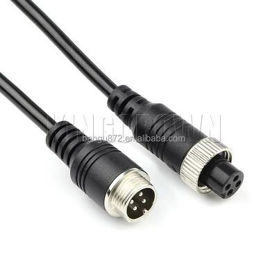 4PIN Aviation Connector Cable with Pure Copper Core IP67 Waterproof and Spiral Flexible Design for Vehicle Cameras