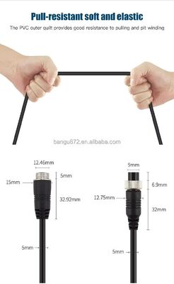 4PIN Aviation Connector Cable with Pure Copper Core IP67 Waterproof and Spiral Flexible Design for Vehicle Cameras