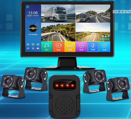 10Inch IPS 4 Channel Truck Dash Cam Monitoring System with AI Backup Camera BSD Blind Spot Detection for MAN Commercial Vehicles