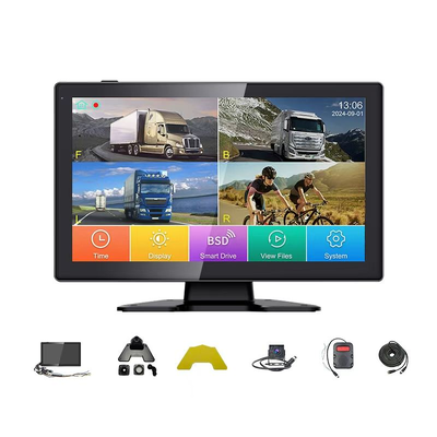 10 Inch 4CH IPS Split-Screen MDVR Monitor Waterproof Backup Camera Dash Cam Reversing Aid for Semi Truck Bus Fleet Monitoring