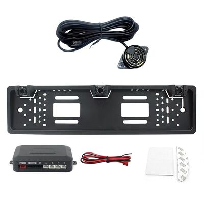 Proximity Warning System Parktronics European License Plate Frame Car Reversing Radar with 3 Sensors Universal EU Plate