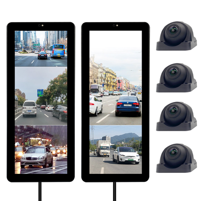 12.3 Inch Touch Screen Mirror Monitor, 1080P AHD Reverse Camera with 360° View & Blind Spot Detection Safety System for Truck and Bus