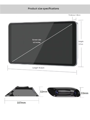 6 Inch CMS Electronic Rearview Mirror System with Dual Side View Cameras AHD 1080P HD and IP67 Waterproof for Truck Bus Van RV