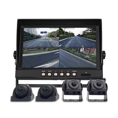 4-Channel DVR Monitor 1080P HD AHD Camera System Quad Screen Rearview CCTV Backup Camera for Scania Bus & Truck