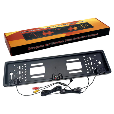 Hot Selling EU Car License Plate Frame Camera, IP67 Waterproof Rear View Backup Reversing Parking Camera with Radar Kit, OEM Available