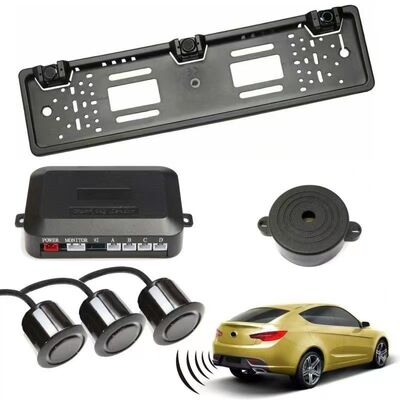 Hot Selling EU Car License Plate Frame Parking Sensor, IP67 Waterproof Rear View Backup Parking Sensor with Radar Kit, OEM Available